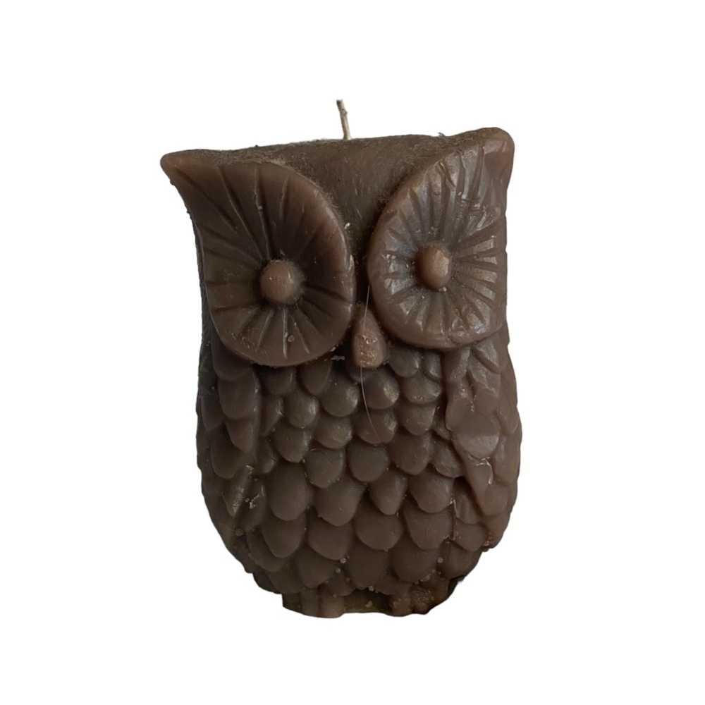 Brown OWL candle- dopamine decor